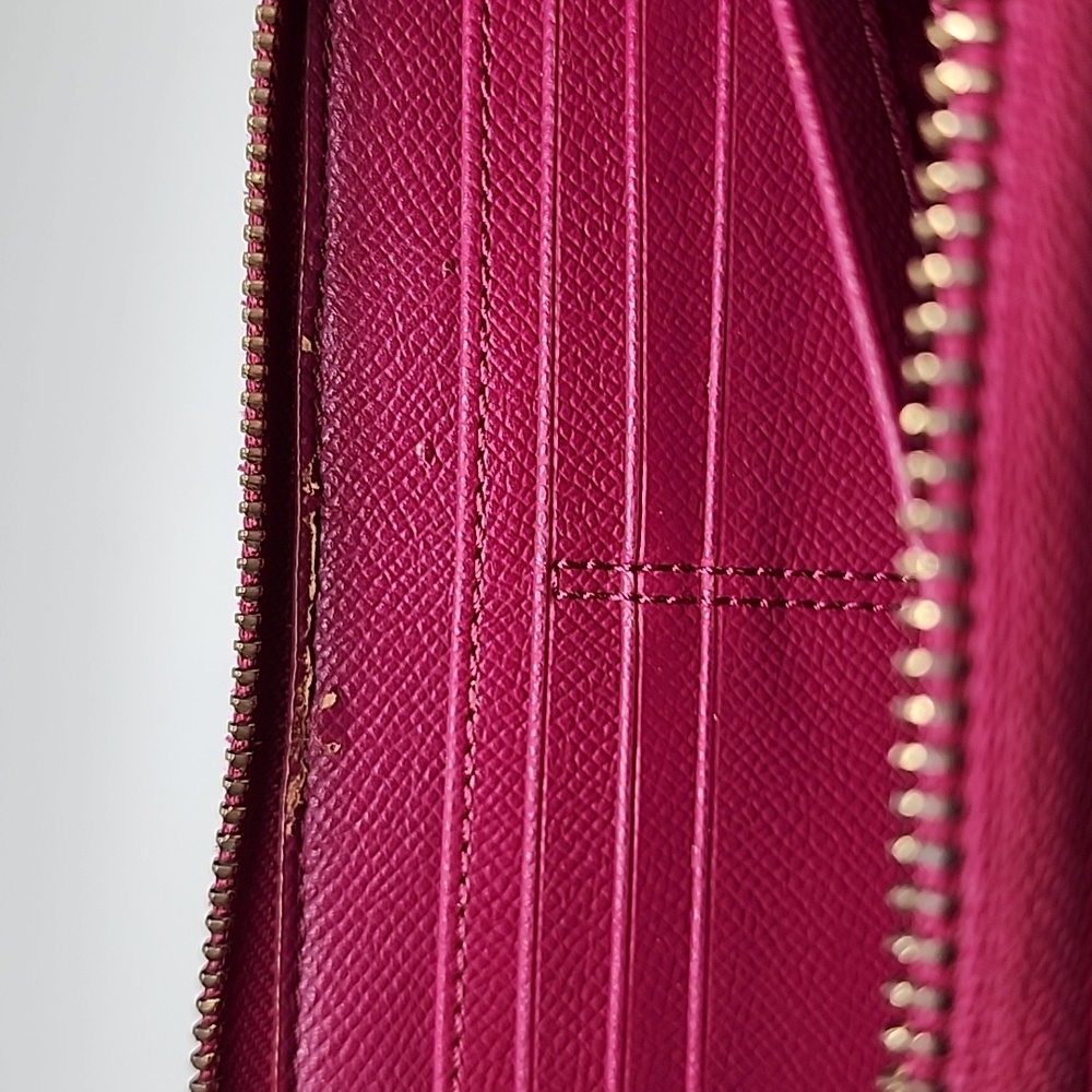 Coach Signature PVC/Leather Accordian Zip Wallet Brown and Pink - Picture 12 of 13